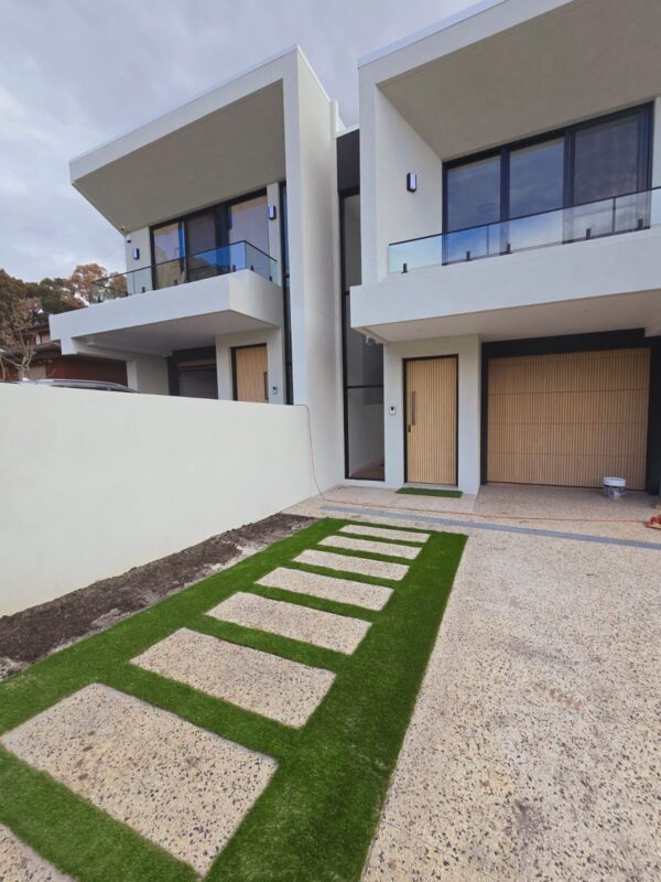 Backyard duplex artificial grass installation Georges Hall, sydney